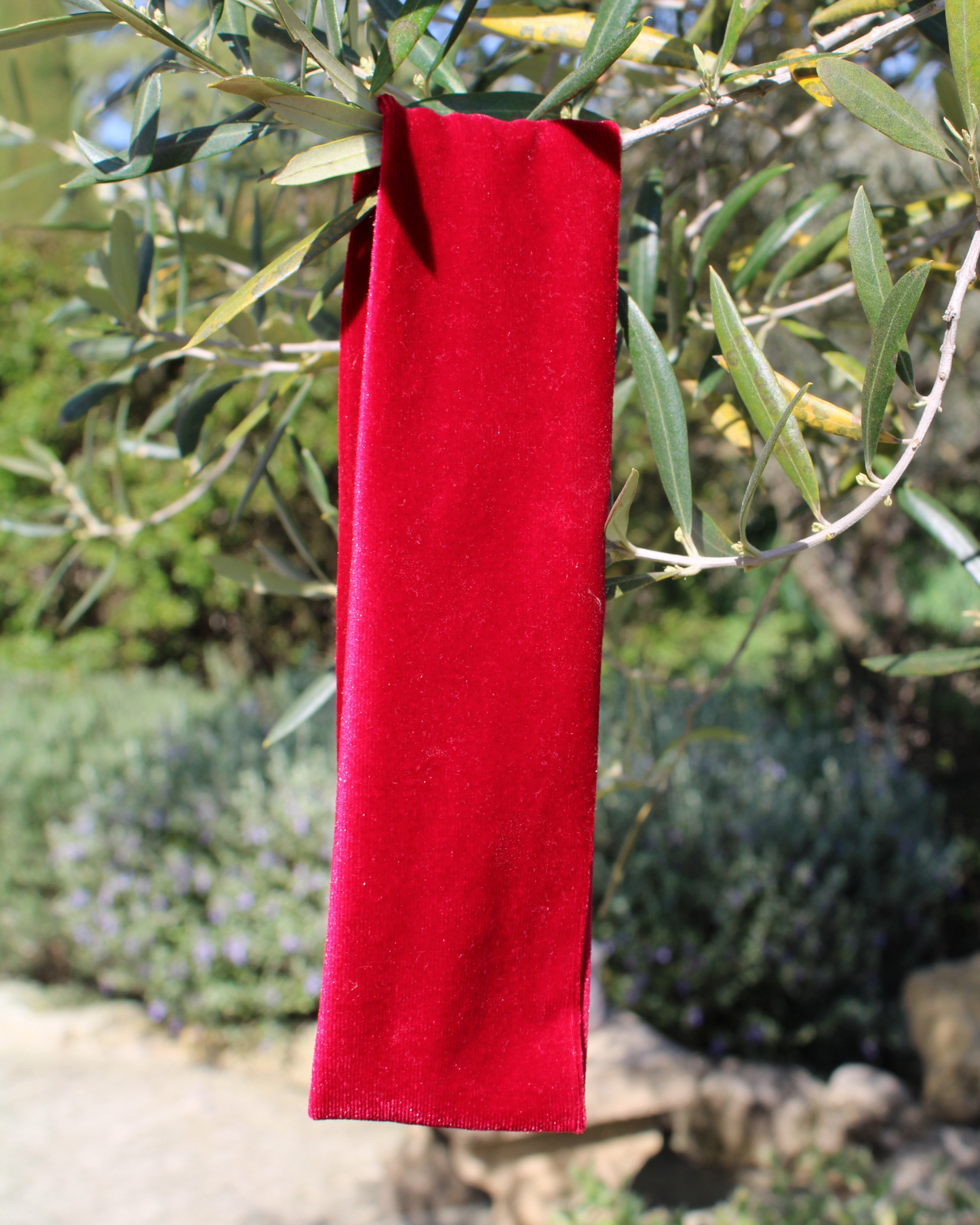 Bandeau rouge velour