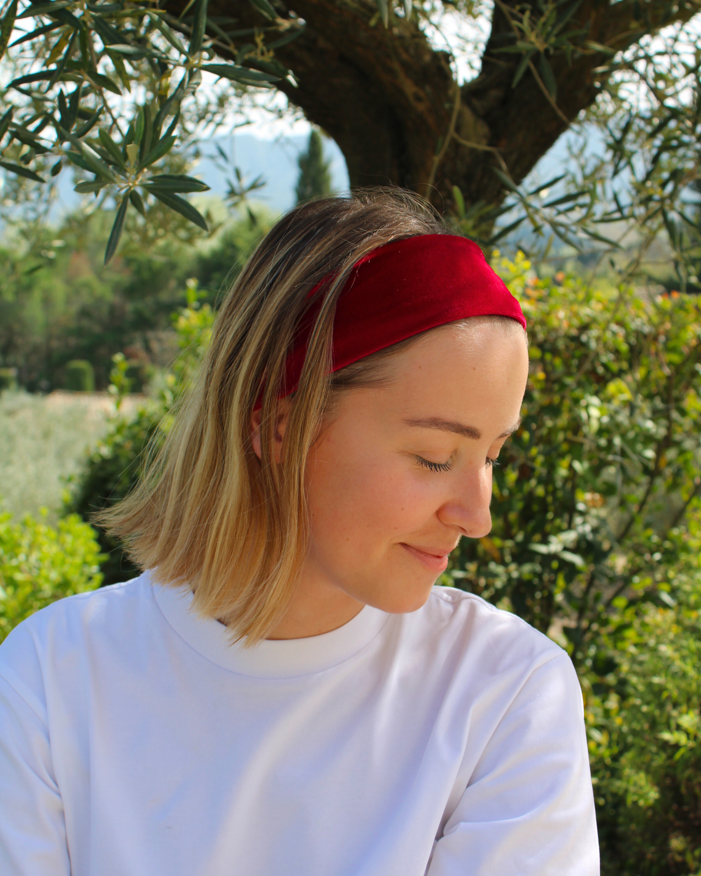 Bandeau rouge velour